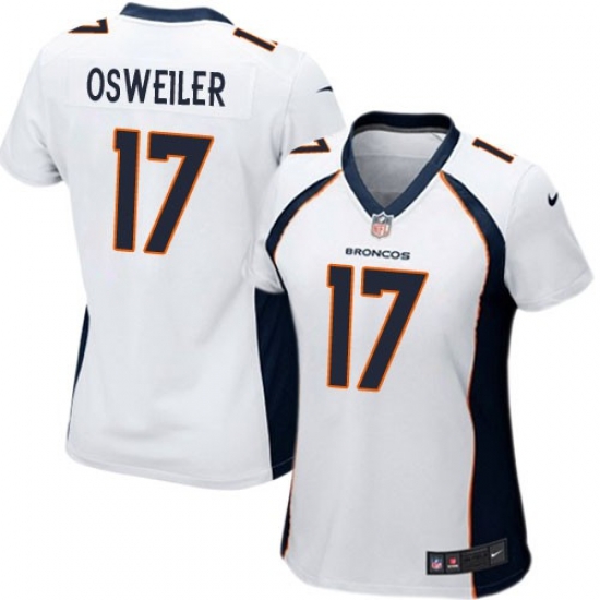 Women Denver Broncos #17 Brock osweiler White Stitched NFL Jersey Women Denver Broncos #17 Brock osweiler White Stitched NFL Jersey