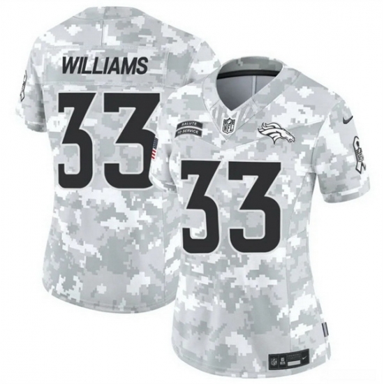 Women Denver Broncos 33 Javonte Williams 2024 F U S E Arctic Camo Salute To Service Limited Stitched Jersey Women Denver Broncos 33 Javonte Williams 2024 F U S E Arctic Camo Salute To Service Limited Stitched Jersey