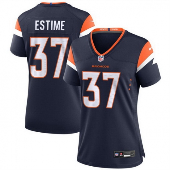 Women Denver Broncos 37 Audric Estime Navy 2024 Alternate Stitched Jersey Women Denver Broncos 37 Audric Estime Navy 2024 Alternate Stitched Jersey