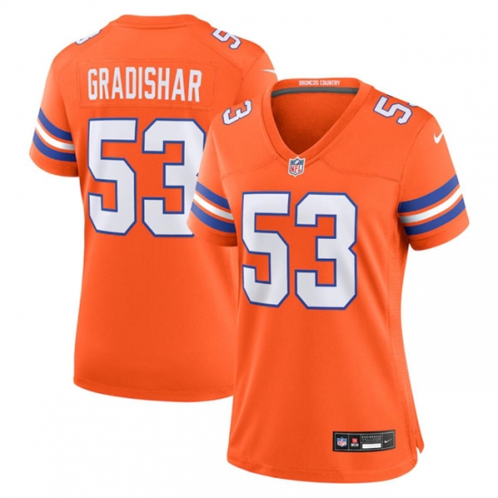 Women Denver Broncos 53 Randy Gradishar Orange Mile High Collection 1977 Throwback Stitched Jersey Women Denver Broncos 53 Randy Gradishar Orange Mile High Collection 1977 Throwback Stitched Jersey