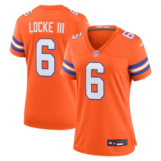 Women Denver Broncos 6 P J Locke III Orange Mile High Collection 1977 Throwback Stitched Jersey Women Denver Broncos 6 P J Locke III Orange Mile High Collection 1977 Throwback Stitched Jersey