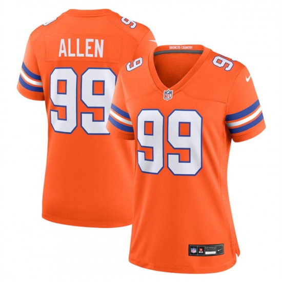 Women Denver Broncos 99 Zach Allen Orange Mile High Collection 1977 Throwback Stitched Jersey Women Denver Broncos 99 Zach Allen Orange Mile High Collection 1977 Throwback Stitched Jersey