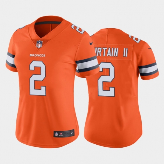 Women Denver Broncos Patrick Surtain II Color Rush Orange Limited Jersey Women Denver Broncos Patrick Surtain II Color Rush Orange Limited Jersey