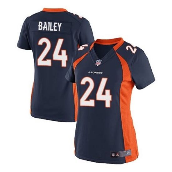 Women Nike Broncos #24 Champ Bailey Navy Blue Jersey Women Nike Broncos #24 Champ Bailey Navy Blue Jersey