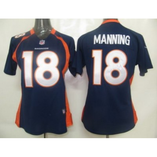 Women Nike Denver Broncos 18# Manning Blue Jersey Women Nike Denver Broncos 18# Manning Blue Jersey