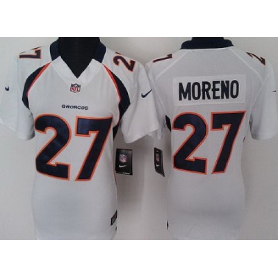 Women Nike Denver Broncos 27# Knowshon Moreno Whit Nike NFL Jerseys Women Nike Denver Broncos 27# Knowshon Moreno Whit Nike NFL Jerseys