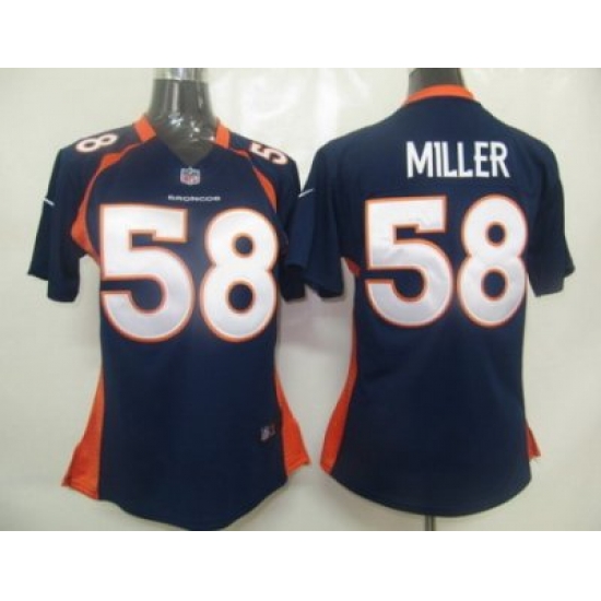 Women Nike Denver Broncos 58# Miller Blue Jersey Women Nike Denver Broncos 58# Miller Blue Jersey