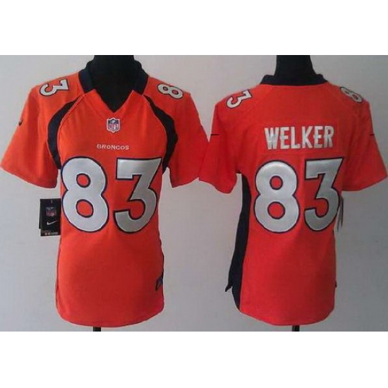 Women Nike Denver Broncos 83 Wes Welker Orange NFL Jerseys