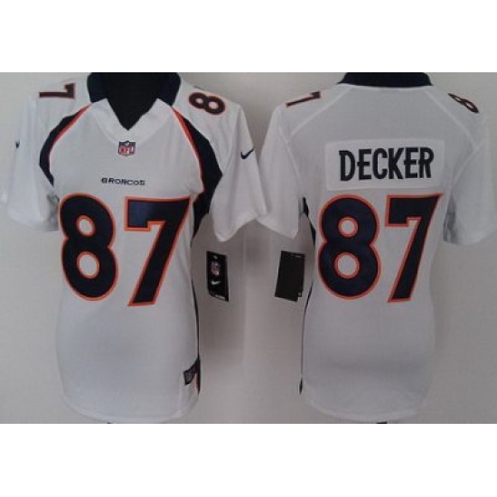 Women Nike Denver Broncos 87# Eric Decker White Nike NFL Jerseys Women Nike Denver Broncos 87# Eric Decker White Nike NFL Jerseys