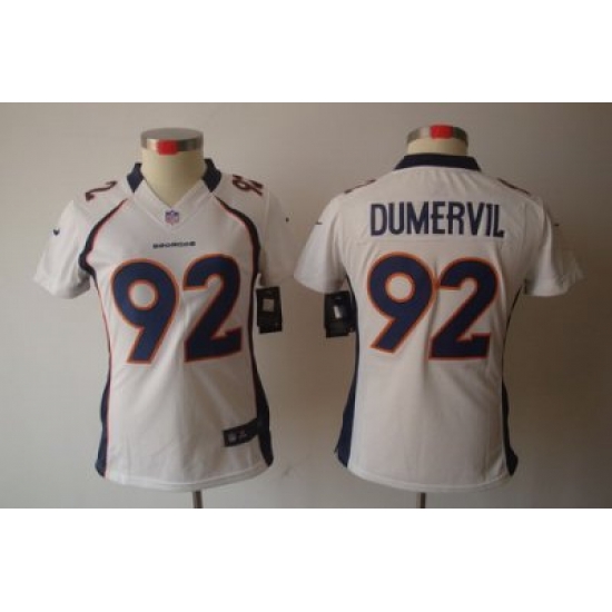 Women Nike Denver Broncos 92# Dumervil White [Women's NIKE LIMITED Jersey]