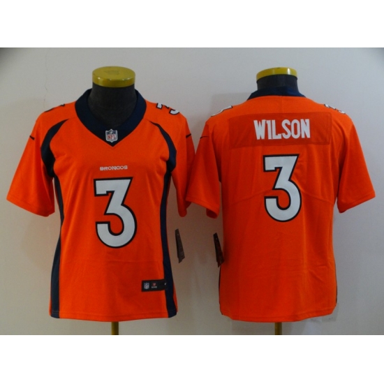 Women's Denver Broncos #3 Russell Wilson Orange 2022 Vapor Untouchable Stitched NFL Nike Limited Jersey Women's Denver Broncos #3 Russell Wilson Orange 2022 Vapor Untouchable Stitched NFL Nike Limited Jersey
