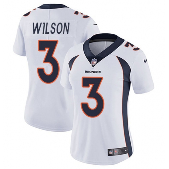Women's Denver Broncos #3 Russell Wilson White Vapor Limited Stitched Jersey Women's Denver Broncos #3 Russell Wilson White Vapor Limited Stitched Jersey
