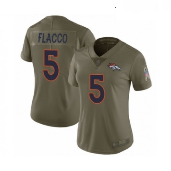 Womens Denver Broncos 5 Joe Flacco Limited Olive 2017 Salute to Service Football Jersey Womens Denver Broncos 5 Joe Flacco Limited Olive 2017 Salute to Service Football Jersey