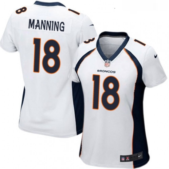 Womens Nike Denver Broncos 18 Peyton Manning Game White NFL Jersey Womens Nike Denver Broncos 18 Peyton Manning Game White NFL Jersey