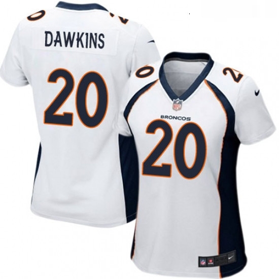 Womens Nike Denver Broncos 20 Brian Dawkins Game White NFL Jersey Womens Nike Denver Broncos 20 Brian Dawkins Game White NFL Jersey