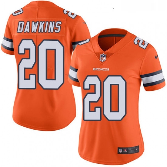Womens Nike Denver Broncos 20 Brian Dawkins Limited Orange Rush Vapor Untouchable NFL Jersey Womens Nike Denver Broncos 20 Brian Dawkins Limited Orange Rush Vapor Untouchable NFL Jersey