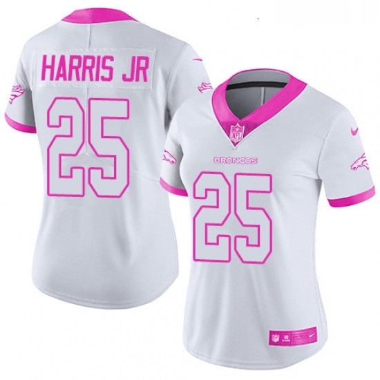 Womens Nike Denver Broncos 25 Chris Harris Jr Limited WhitePink Rush Fashion NFL Jersey Womens Nike Denver Broncos 25 Chris Harris Jr Limited WhitePink Rush Fashion NFL Jersey