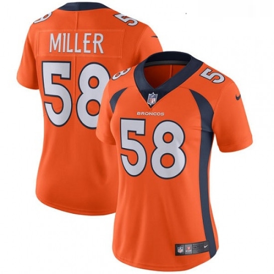 Womens Nike Denver Broncos 58 Von Miller Elite Orange Team Color NFL Jersey Womens Nike Denver Broncos 58 Von Miller Elite Orange Team Color NFL Jersey