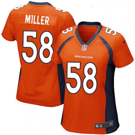 Womens Nike Denver Broncos 58 Von Miller Game Orange Team Color NFL Jersey Womens Nike Denver Broncos 58 Von Miller Game Orange Team Color NFL Jersey