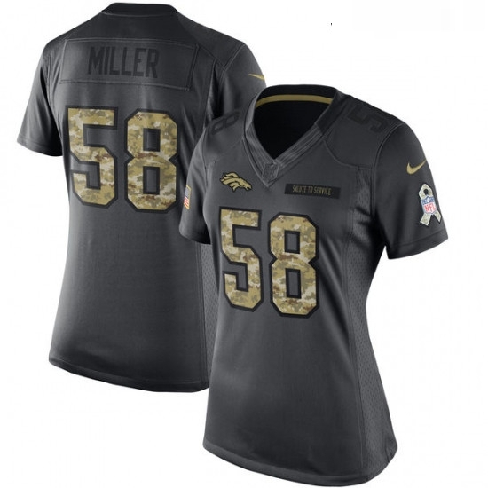 Womens Nike Denver Broncos 58 Von Miller Limited Black 2016 Salute to Service NFL Jersey Womens Nike Denver Broncos 58 Von Miller Limited Black 2016 Salute to Service NFL Jersey