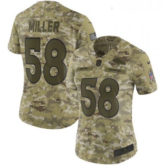 Womens Nike Denver Broncos 58 Von Miller Limited Camo 2018 Salute to Service NFL Jersey Womens Nike Denver Broncos 58 Von Miller Limited Camo 2018 Salute to Service NFL Jersey