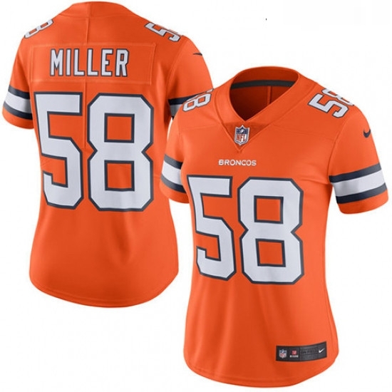 Womens Nike Denver Broncos 58 Von Miller Limited Orange Rush Vapor Untouchable NFL Jersey Womens Nike Denver Broncos 58 Von Miller Limited Orange Rush Vapor Untouchable NFL Jersey