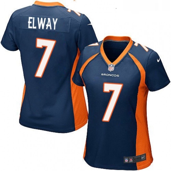 Womens Nike Denver Broncos 7 John Elway Game Navy Blue Alternate NFL Jersey Womens Nike Denver Broncos 7 John Elway Game Navy Blue Alternate NFL Jersey