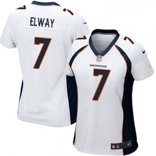 Womens Nike Denver Broncos 7 John Elway Game White NFL Jersey Womens Nike Denver Broncos 7 John Elway Game White NFL Jersey