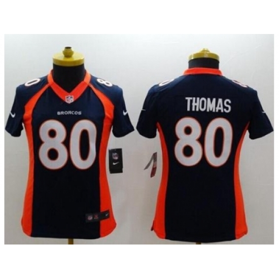 Women's Nike Denver Broncos #80 Julius Thomas Blue Alternate Stitched NFL New Limited Jersey Women's Nike Denver Broncos #80 Julius Thomas Blue Alternate Stitched NFL New Limited Jersey