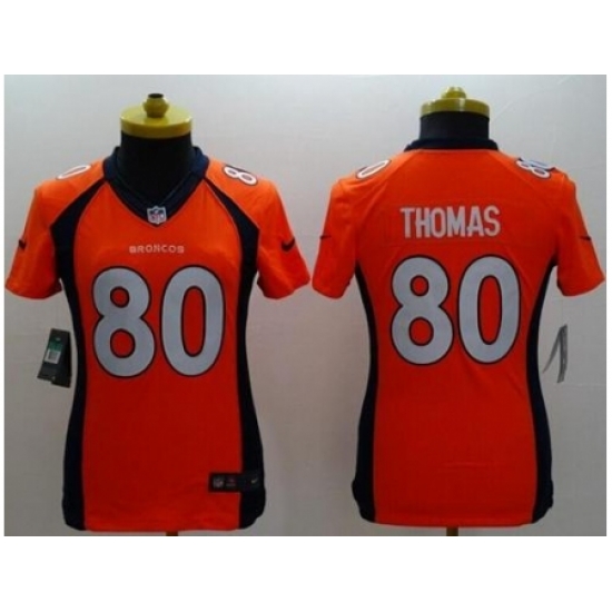 Women's Nike Denver Broncos #80 Julius Thomas Orange Team Color Stitched NFL New Limited Jersey Women's Nike Denver Broncos #80 Julius Thomas Orange Team Color Stitched NFL New Limited Jersey