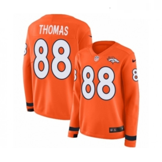Womens Nike Denver Broncos 88 Demaryius Thomas Limited Orange Therma Long Sleeve NFL Jersey Womens Nike Denver Broncos 88 Demaryius Thomas Limited Orange Therma Long Sleeve NFL Jersey