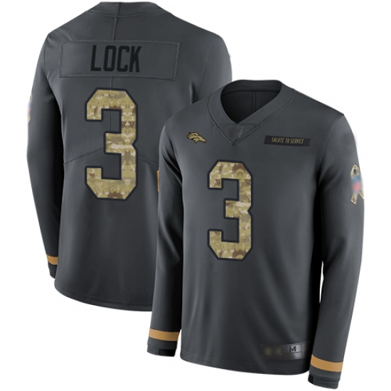 Broncos 3 Drew Lock Anthracite Salute to Service Youth Stitched Football Limited Therma Long Sleeve Jersey Broncos 3 Drew Lock Anthracite Salute to Service Youth Stitched Football Limited Therma Long Sleeve Jersey