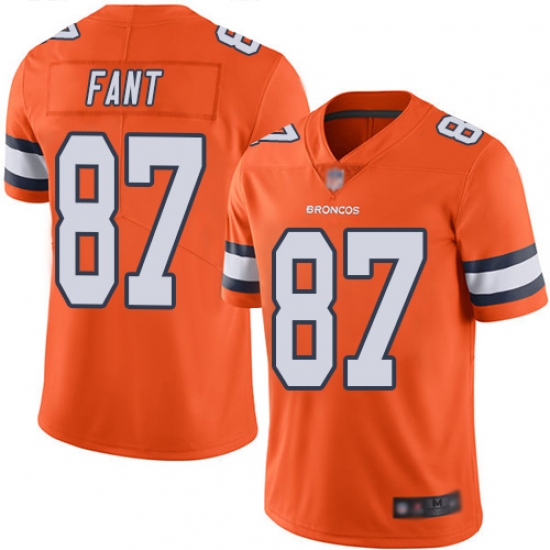 Broncos 87 Noah Fant Orange Youth Stitched Football Limited Rush Jersey Broncos 87 Noah Fant Orange Youth Stitched Football Limited Rush Jersey