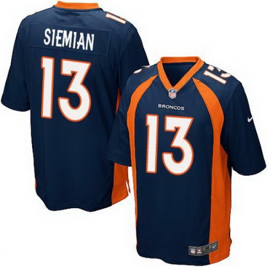 Nike Broncos #13 Trevor Siemian Blue Alternate Youth Stitched NFL New Elite Jersey Nike Broncos #13 Trevor Siemian Blue Alternate Youth Stitched NFL New Elite Jersey