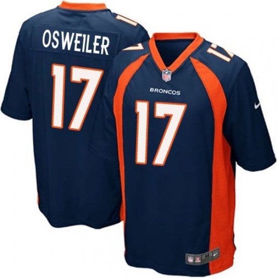 Nike Broncos #17 Brock Osweiler Blue Alternate Youth Stitched NFL New Elite Jersey Nike Broncos #17 Brock Osweiler Blue Alternate Youth Stitched NFL New Elite Jersey