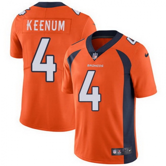 Nike Broncos #4 Case Keenum Orange Team Color Youth Stitched NFL Vapor Untouchable Limited Jersey Nike Broncos #4 Case Keenum Orange Team Color Youth Stitched NFL Vapor Untouchable Limited Jersey