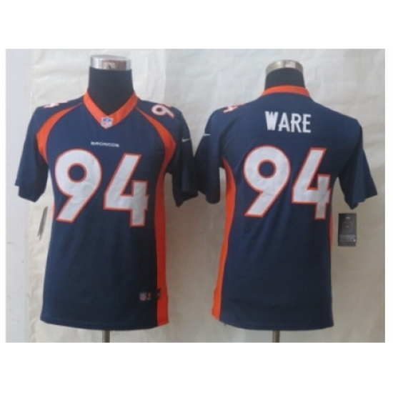 Nike Youth Denver Broncos #94 Ware Blue Jerseys Nike Youth Denver Broncos #94 Ware Blue Jerseys