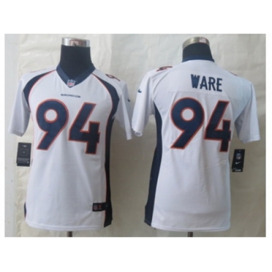 Nike Youth Denver Broncos #94 Ware White Jerseys Nike Youth Denver Broncos #94 Ware White Jerseys