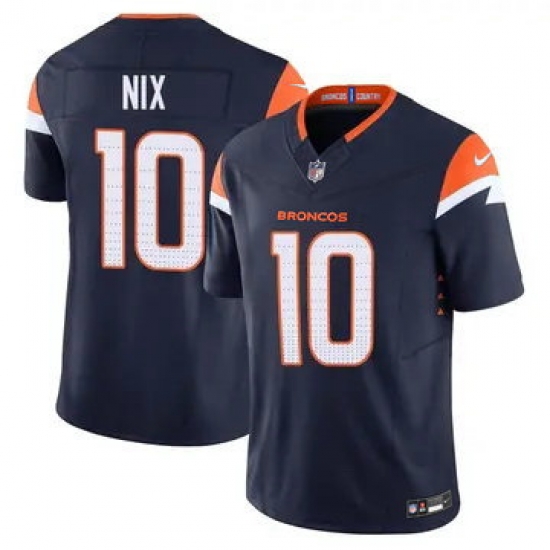 Youth Denver Broncos 10 Bo Nix Blue F U S E Vapor Limited Stitched Football Jersey Youth Denver Broncos 10 Bo Nix Blue F U S E Vapor Limited Stitched Football Jersey