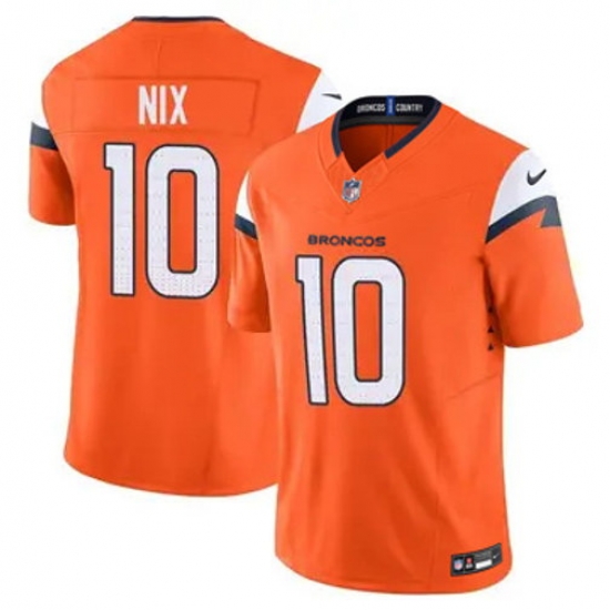 Youth Denver Broncos 10 Bo Nix Orange F U S E Vapor Limited Stitched Football Jersey Youth Denver Broncos 10 Bo Nix Orange F U S E Vapor Limited Stitched Football Jersey
