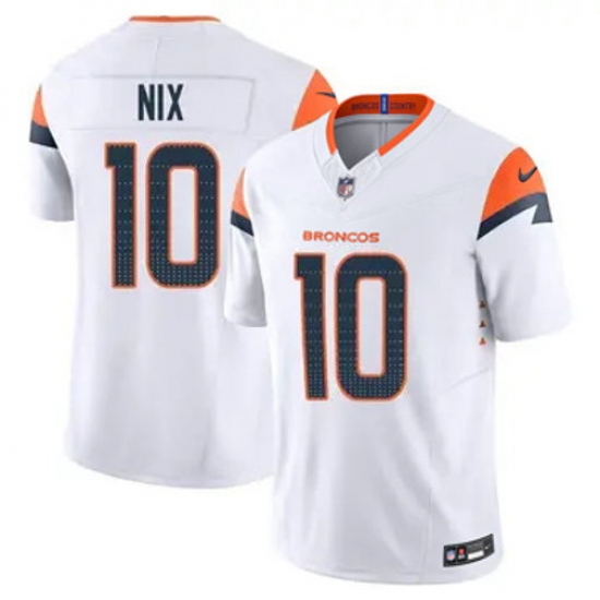 Youth Denver Broncos 10 Bo Nix White F U S E Vapor Limited Stitched Football Jersey Youth Denver Broncos 10 Bo Nix White F U S E Vapor Limited Stitched Football Jersey