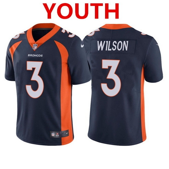 Youth Denver Broncos 3 Russell Wilson Navy Vapor Untouchable Limited Stitched Jersey Youth Denver Broncos 3 Russell Wilson Navy Vapor Untouchable Limited Stitched Jersey