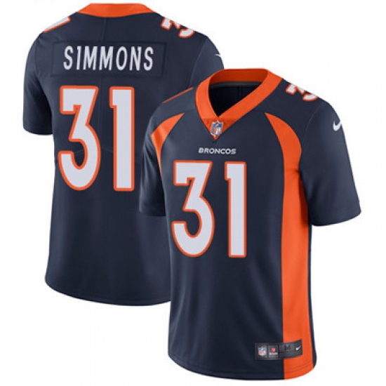 Youth Nike Broncos #31 Justin Simmons Blue Alternate Stitched NFL Vapor Untouchable Limited Jersey Youth Nike Broncos #31 Justin Simmons Blue Alternate Stitched NFL Vapor Untouchable Limited Jersey