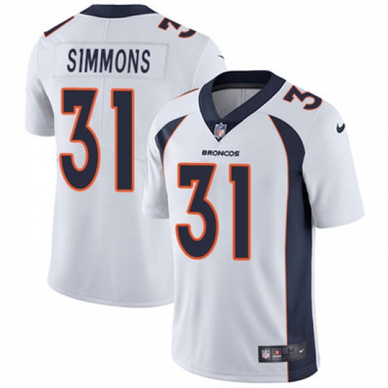 Youth Nike Broncos #31 Justin Simmons White Stitched NFL Vapor Untouchable Limited Jersey Youth Nike Broncos #31 Justin Simmons White Stitched NFL Vapor Untouchable Limited Jersey