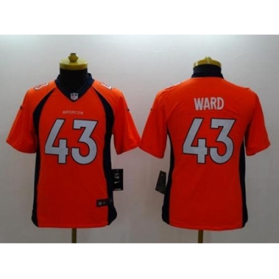 Youth Nike Denver Broncos #43 T.J. Ward Orange Team Color Stitched NFL New Limited Jersey Youth Nike Denver Broncos #43 T.J. Ward Orange Team Color Stitched NFL New Limited Jersey