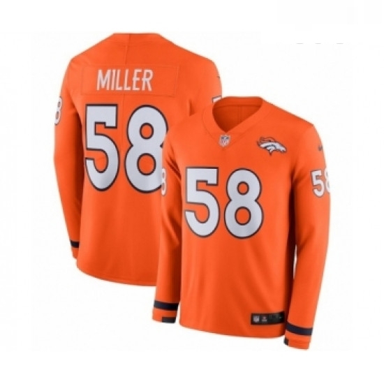 Youth Nike Denver Broncos 58 Von Miller Limited Orange Therma Long Sleeve NFL Jersey Youth Nike Denver Broncos 58 Von Miller Limited Orange Therma Long Sleeve NFL Jersey