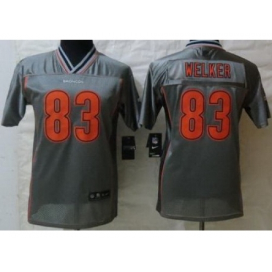 Youth Nike Denver Broncos 83 Wes Welker Grey Jersey(Vapor Elite) Youth Nike Denver Broncos 83 Wes Welker Grey Jersey(Vapor Elite)