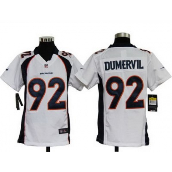 Youth Nike Denver Broncos 92# Elvis Dumervil Game White Color Jersey