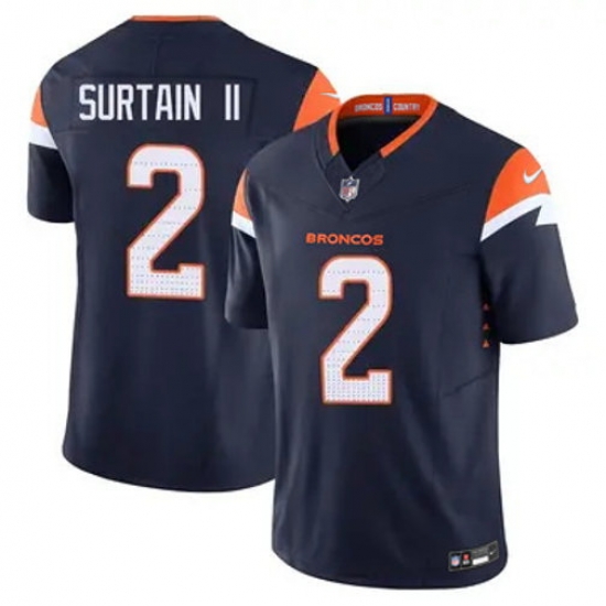 Youth Nike Denver Broncos Patrick Surtain II Stitched Blue Limited Jersey Youth Nike Denver Broncos Patrick Surtain II Stitched Blue Limited Jersey