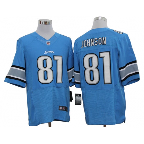 Calvin Johnson Detroit Lions #81 Light Blue Stitched Nike Elite NFL Jerseys Calvin Johnson Detroit Lions #81 Light Blue Stitched Nike Elite NFL Jerseys